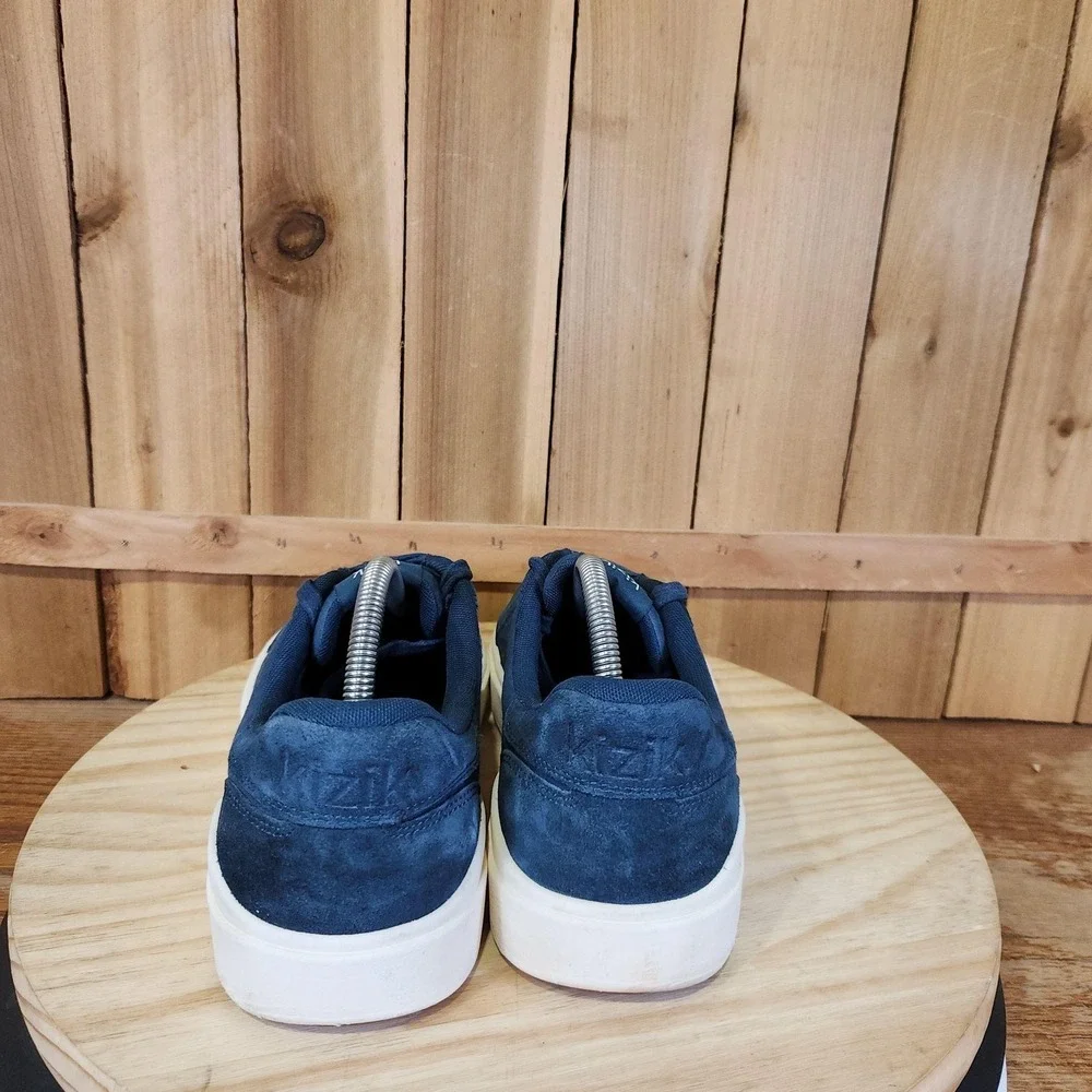 Kizik Prague 2 Shoes Mens 9.5 Blue Canvas Casual Comfort Hands Free Sneakers